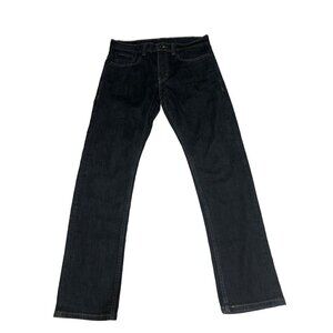 Levis 511 Mens Jeans W32 L30 Slim Fit Dark Wash Blue Contrast Stitching Stretch